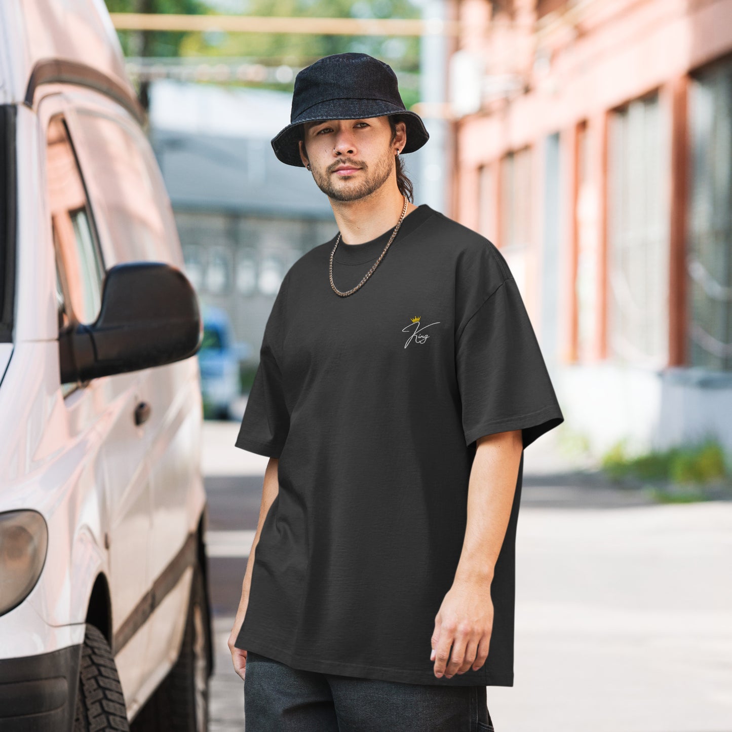 Oversized "King" Embroidered Tee