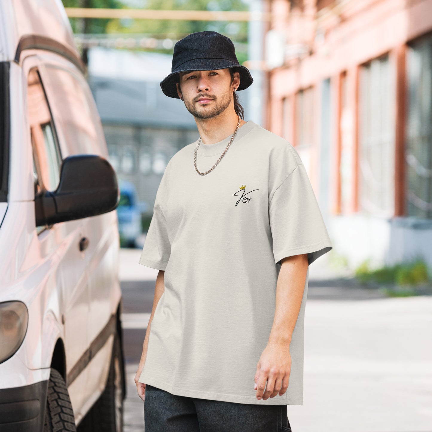 Oversized "King" Embroidered Tee